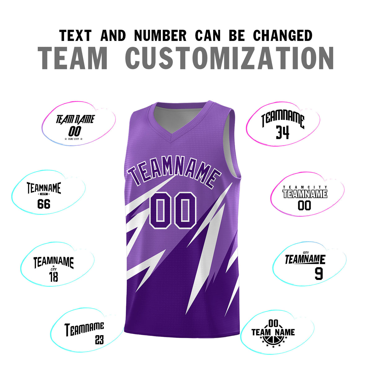 Custom Light Purple Abstract Mountain Pattern Sports Uniform Basketball Jersey