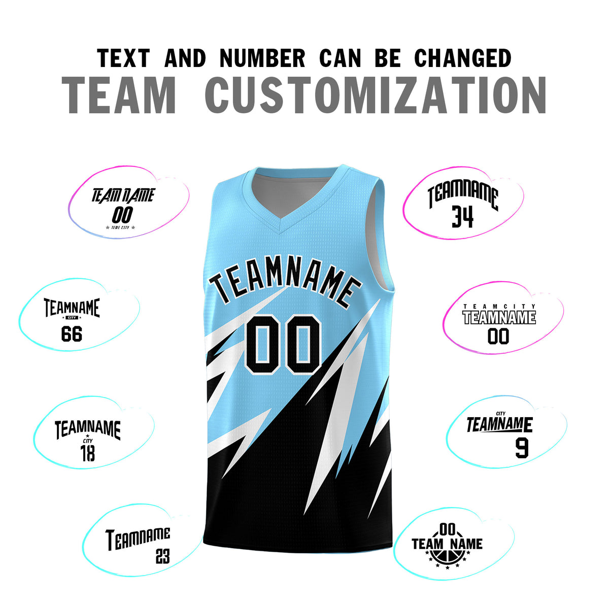Custom Light Blue Abstract Mountain Pattern Sports Uniform Basketball Jersey