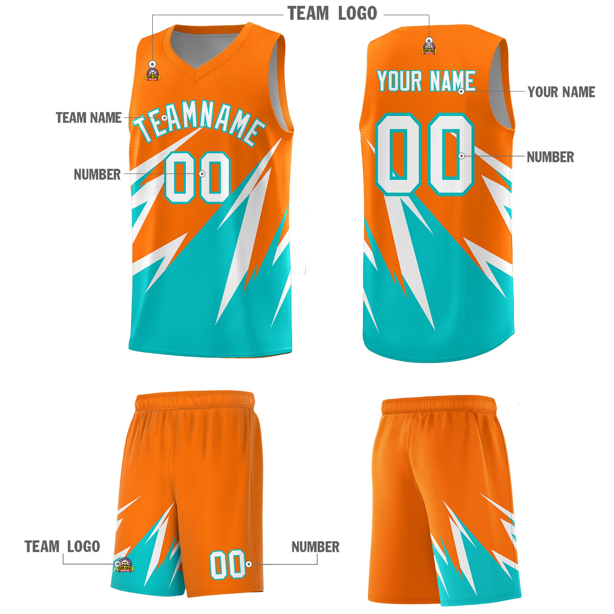 Custom Orange Abstract Mountain Pattern Sports Uniform Basketball Jersey