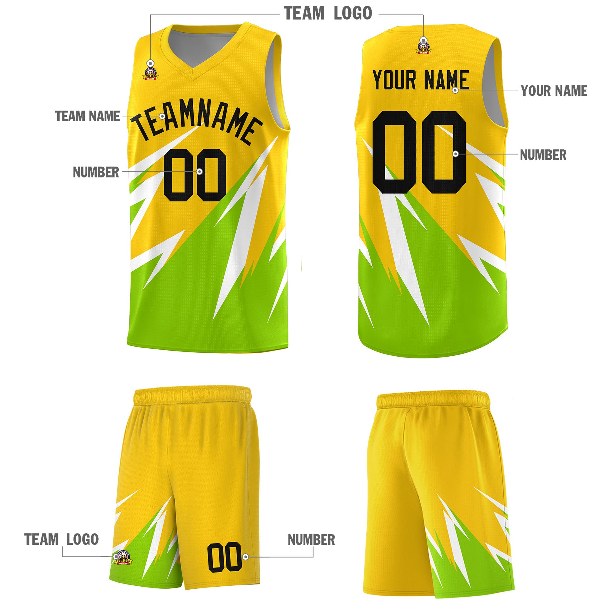Custom Gold Abstract Mountain Pattern Sports Uniform Basketball Jersey