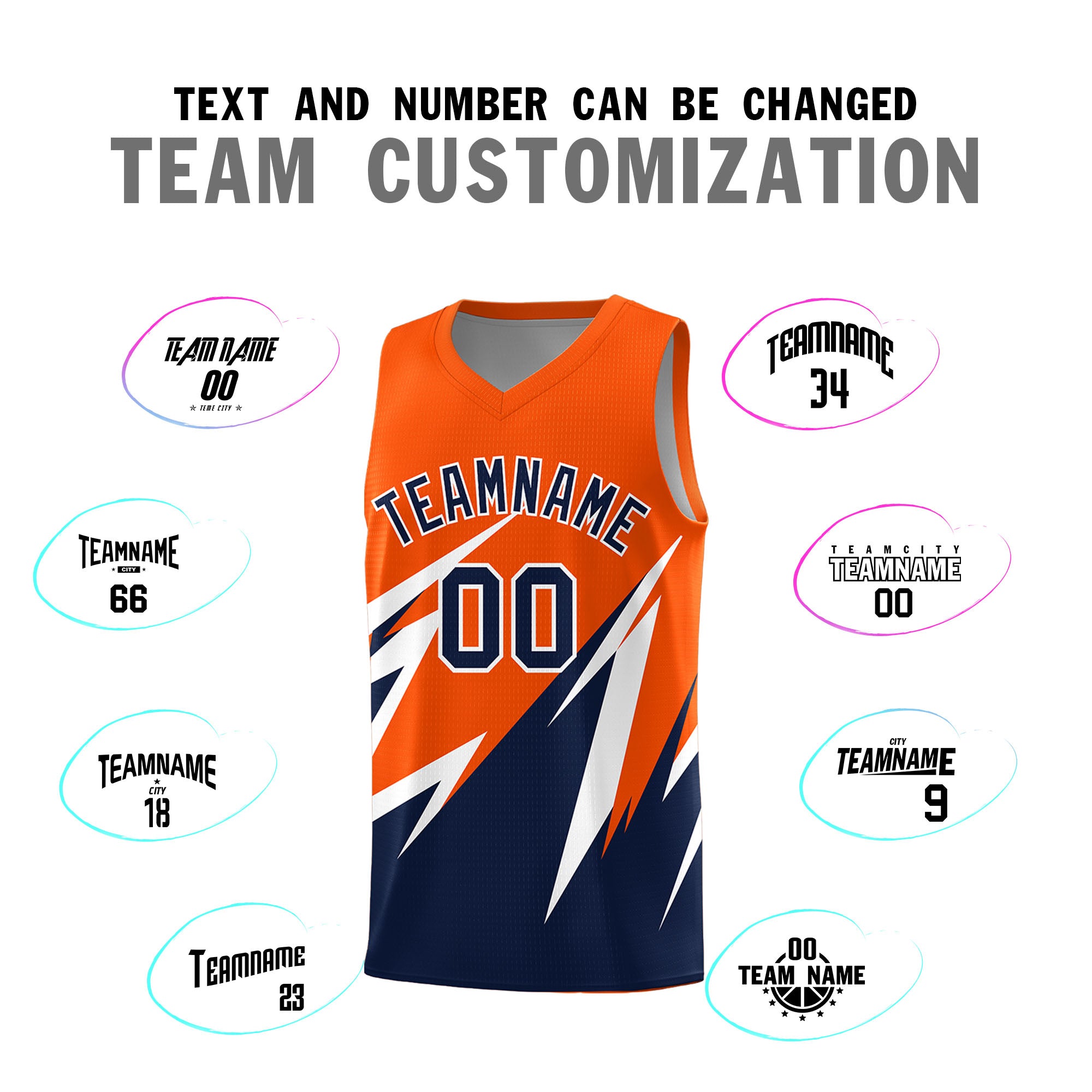 Custom Orange Abstract Mountain Pattern Sports Uniform Basketball Jersey
