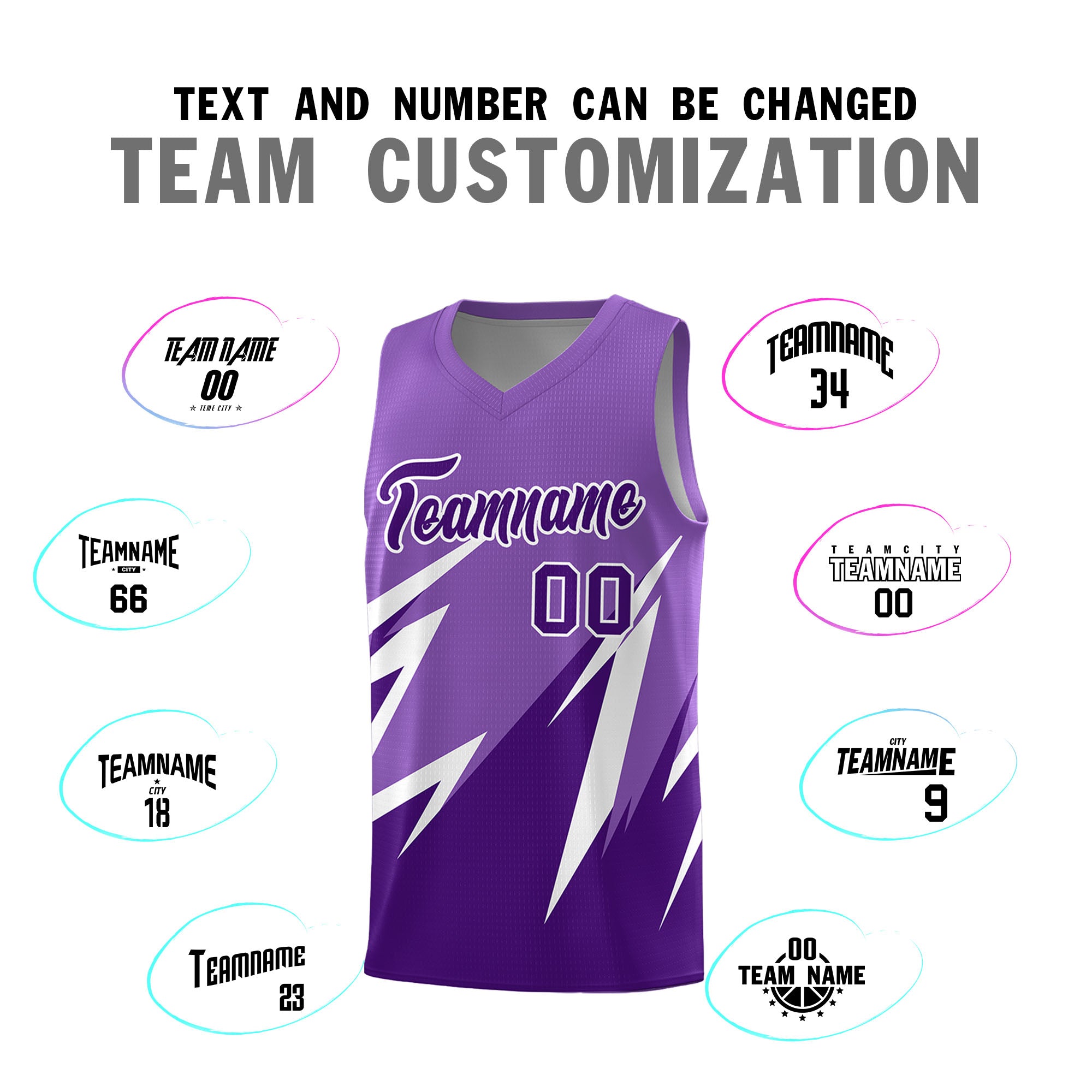 Custom Light Purple Abstract Mountain Pattern Sports Uniform Basketball Jersey