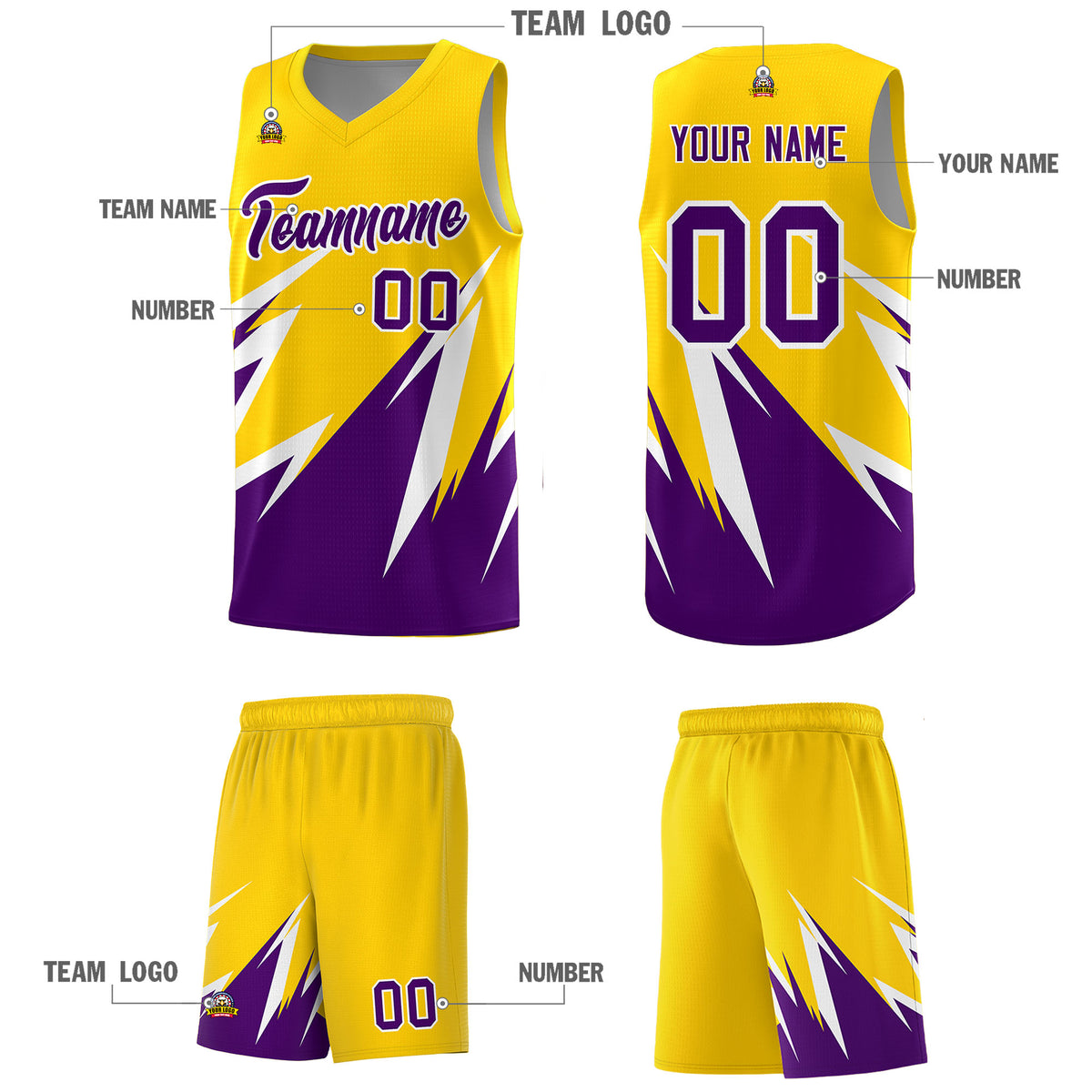 Custom Gold Abstract Mountain Pattern Sports Uniform Basketball Jersey