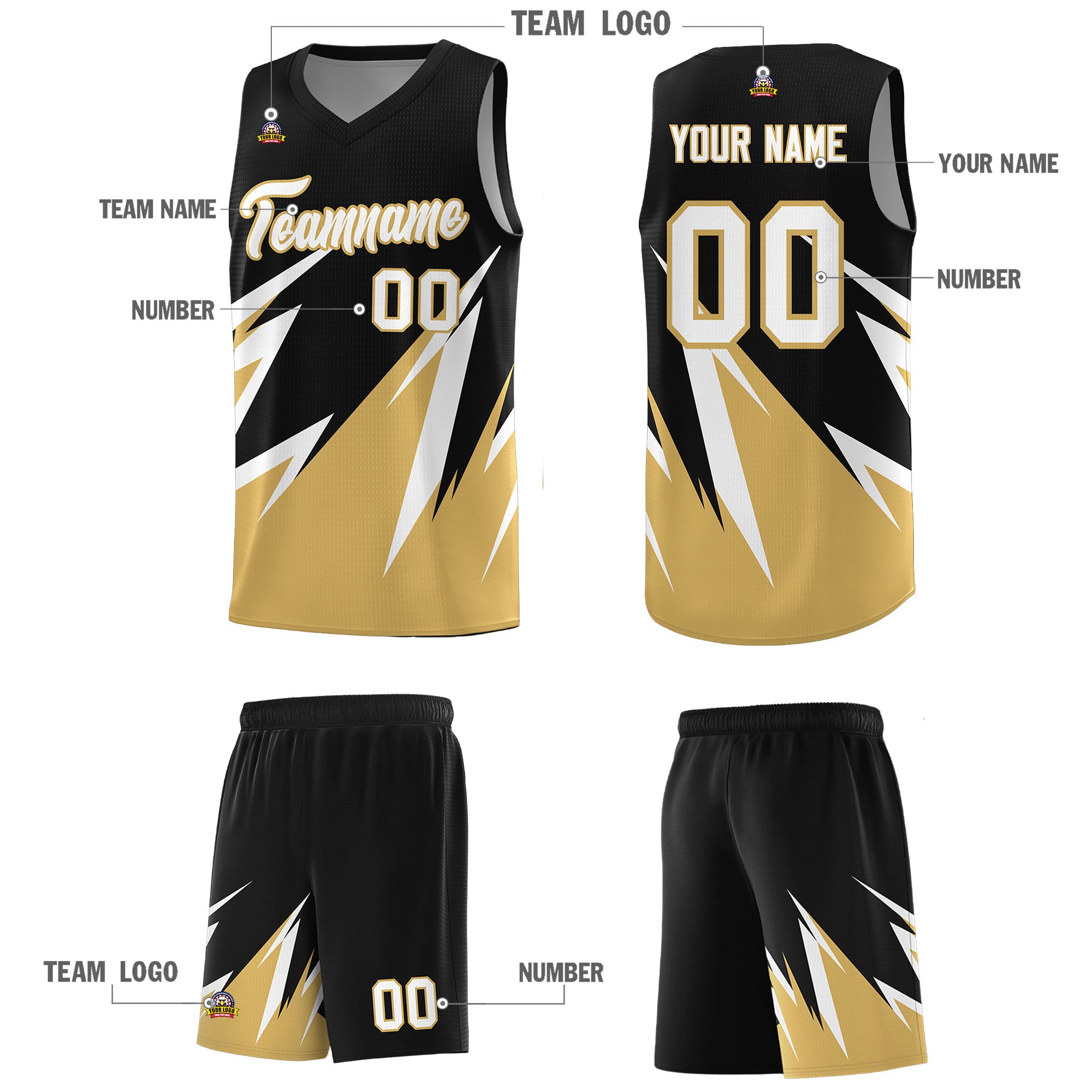 Custom Black Abstract Mountain Pattern Sports Uniform Basketball Jersey