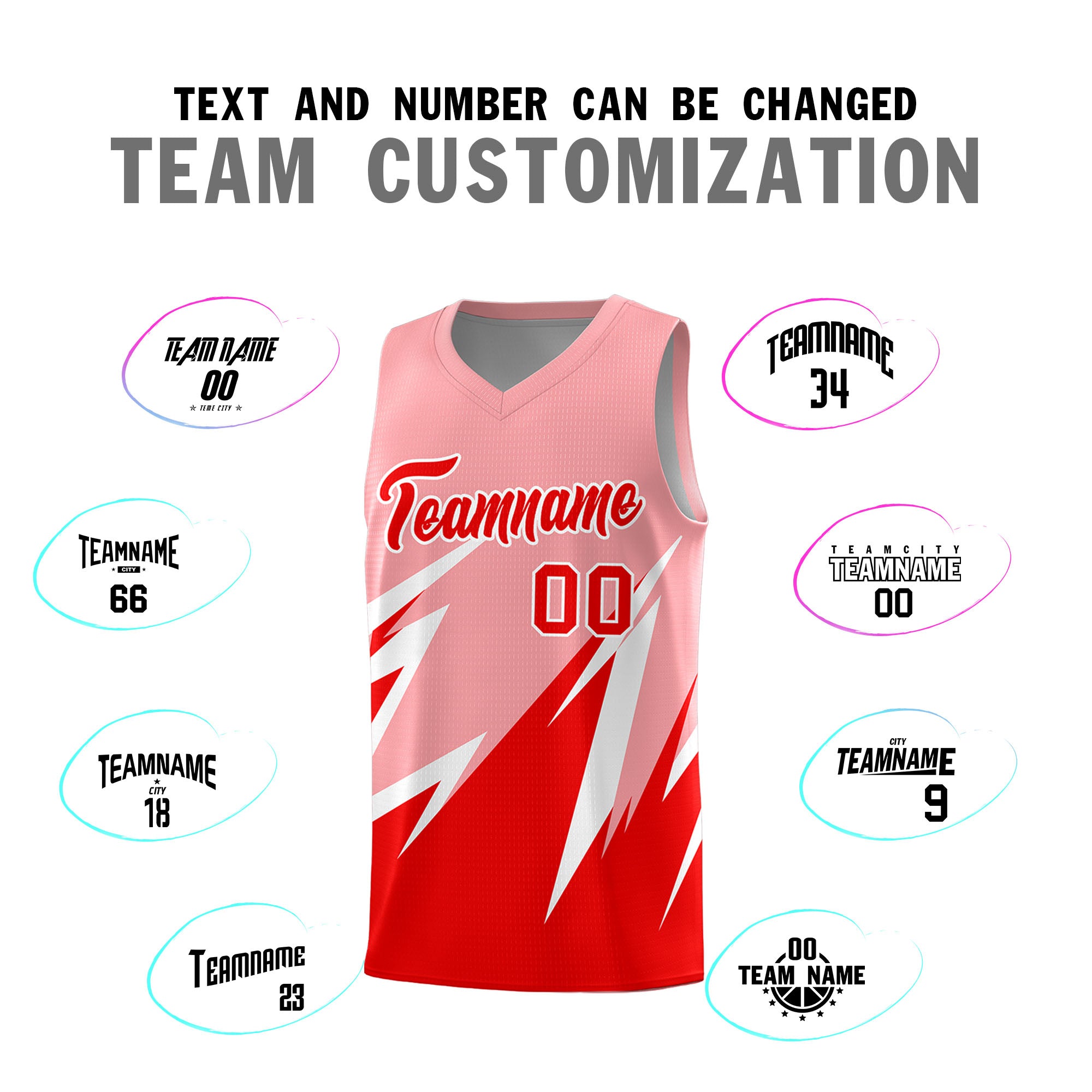 Custom Light Pink Abstract Mountain Pattern Sports Uniform Basketball Jersey