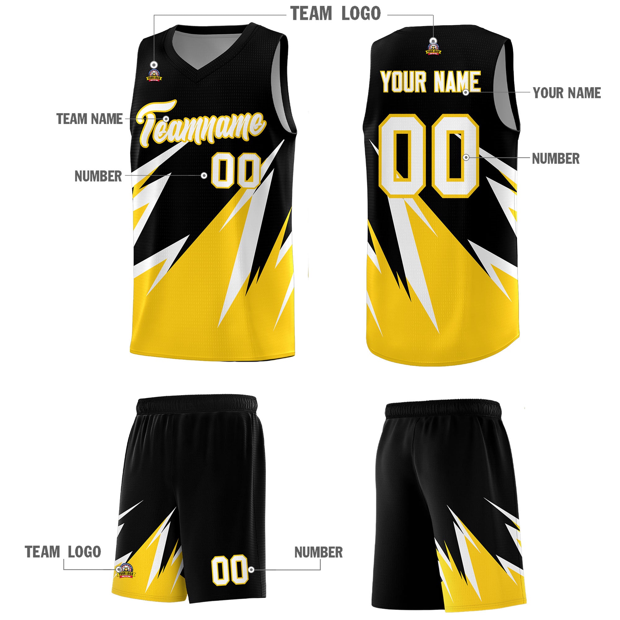 Custom Black Abstract Mountain Pattern Sports Uniform Basketball Jersey