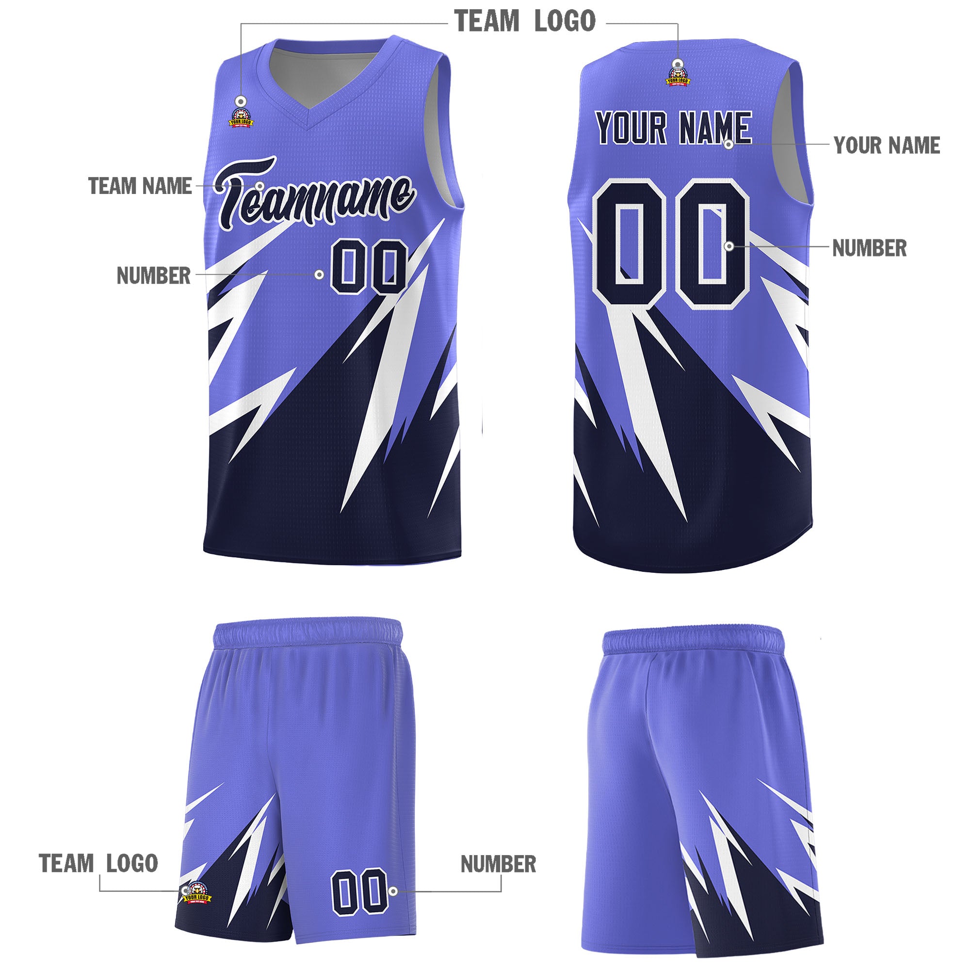 Custom Munsell Blue Abstract Mountain Pattern Sports Uniform Basketball Jersey