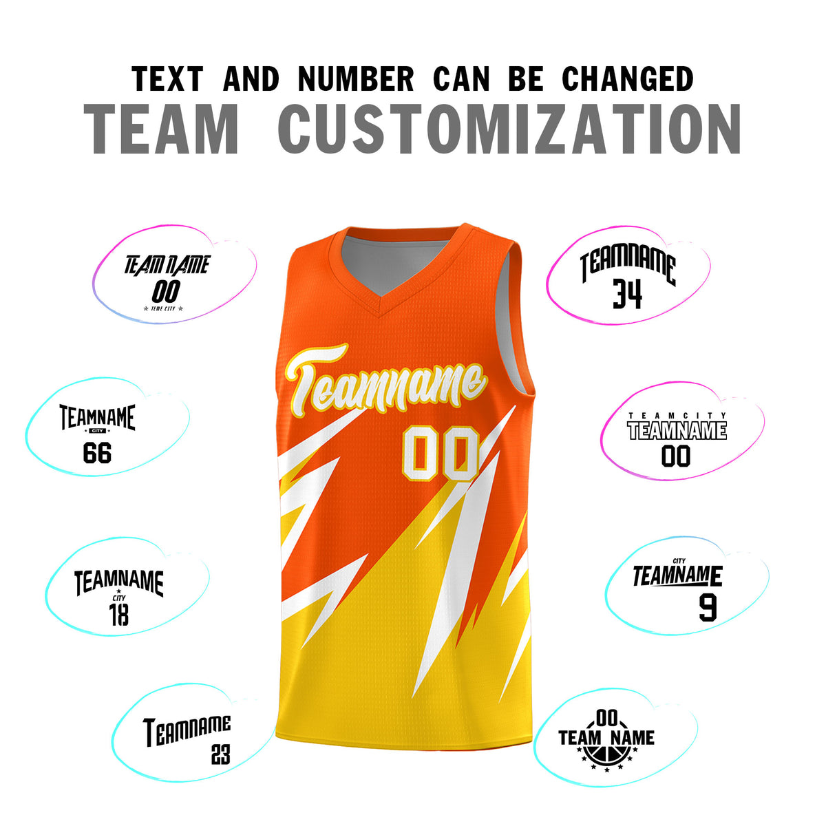 Custom Orange Abstract Mountain Pattern Sports Uniform Basketball Jersey