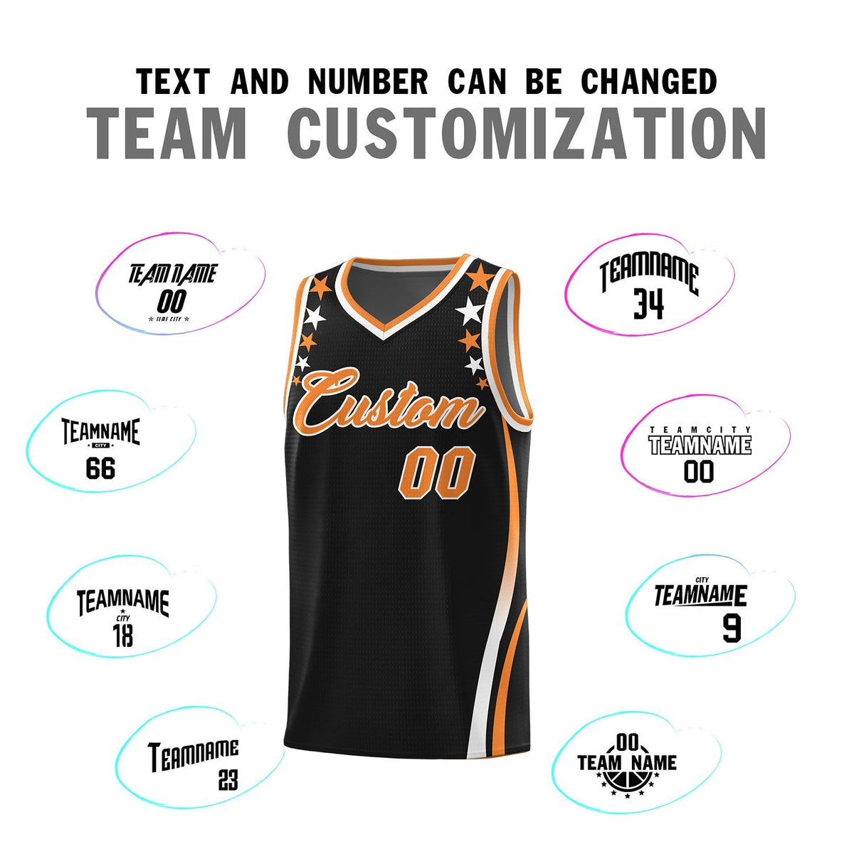 Custom Black Shoulders Star Pattern Side Color Block Sports Uniform Basketball Jersey|KXKSHOP