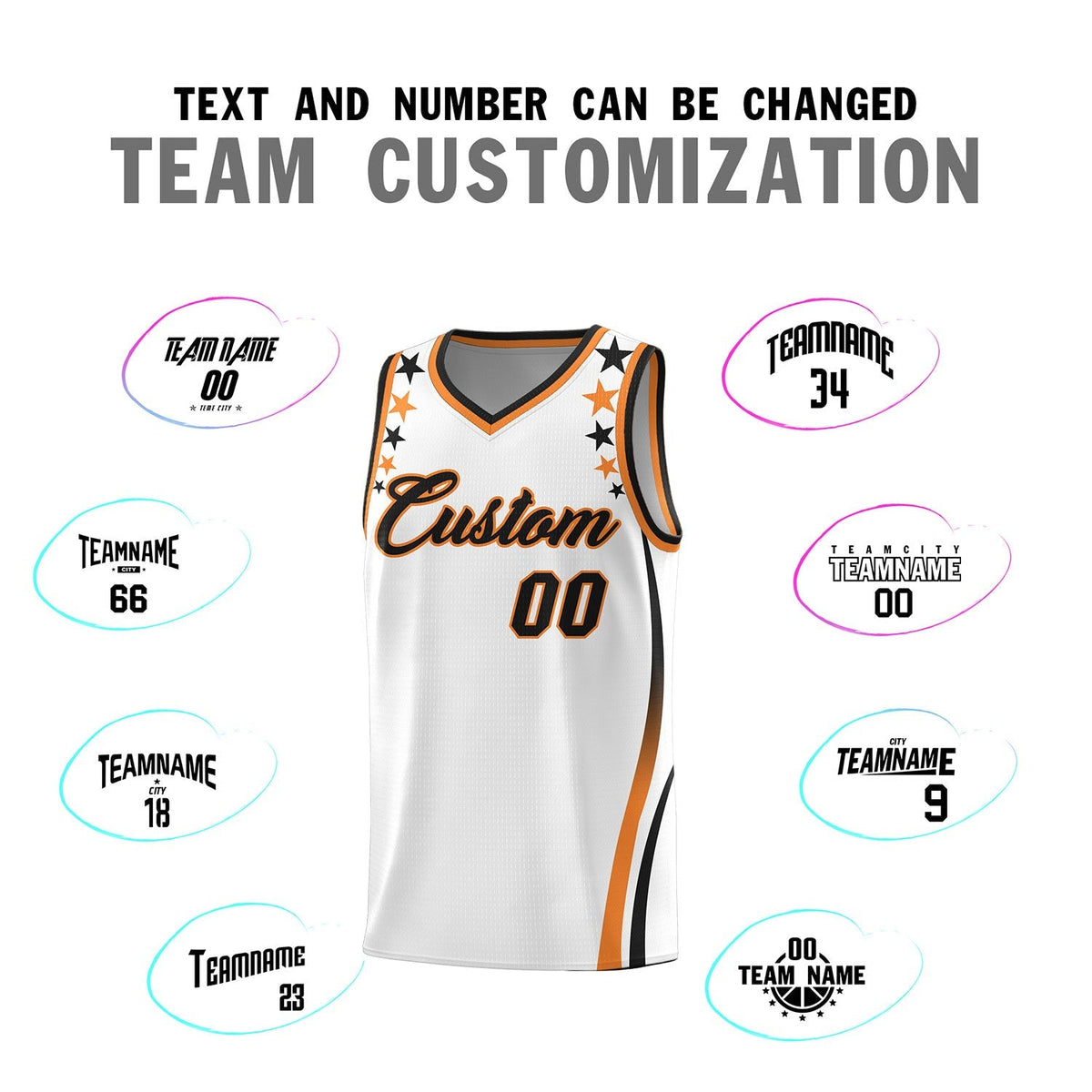 Custom White Shoulders Star Pattern Side Color Block Sports Uniform Basketball Jersey|KXKSHOP