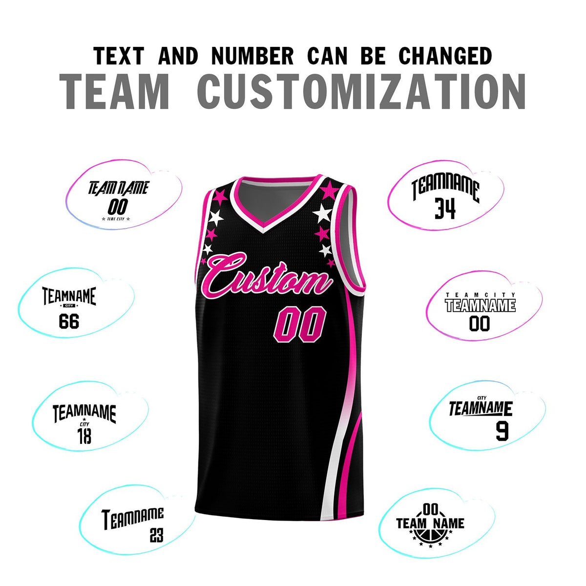 Custom Black Shoulders Star Pattern Side Color Block Sports Uniform Basketball Jersey|KXKSHOP