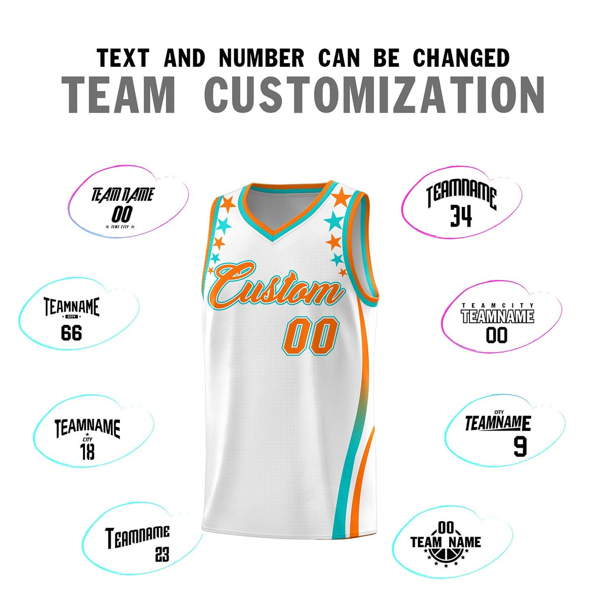 Custom White Shoulders Star Pattern Side Color Block Sports Uniform Basketball Jersey|KXKSHOP