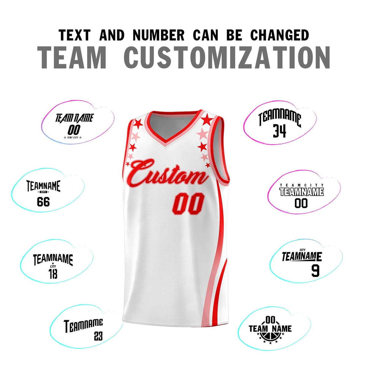 Custom White Shoulders Star Pattern Side Color Block Sports Uniform Basketball Jersey|KXKSHOP