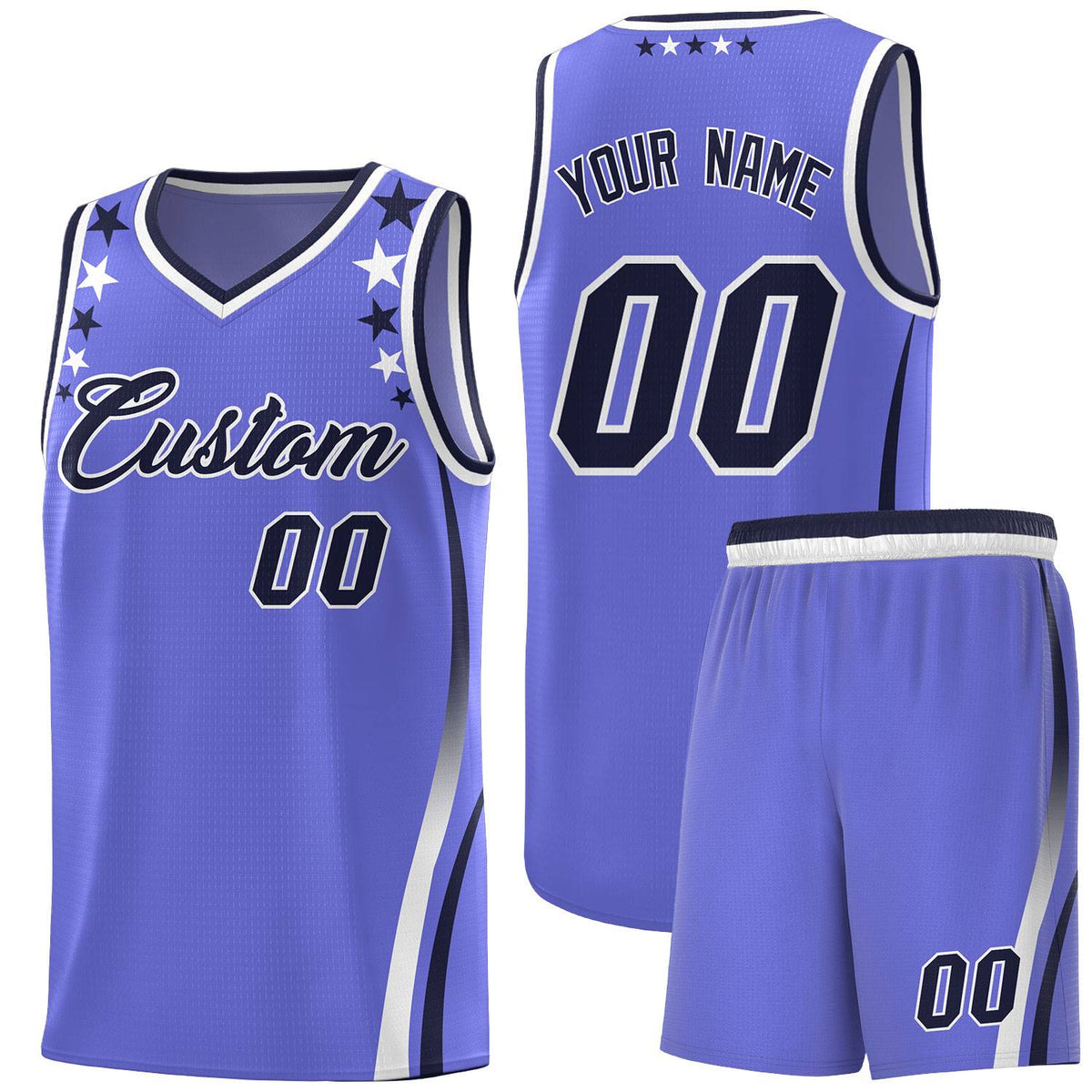 Custom Purple Shoulders Star Pattern Side Color Block Sports Uniform Basketball Jersey|KXKSHOP