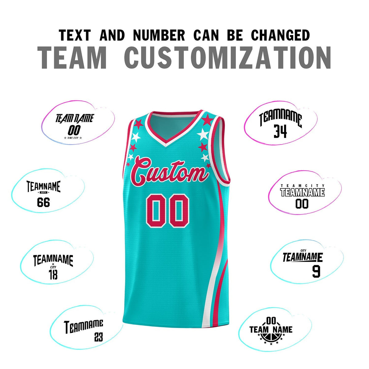 Custom Sky Blue Shoulders Star Pattern Side Color Block Sports Uniform Basketball Jersey|KXKSHOP