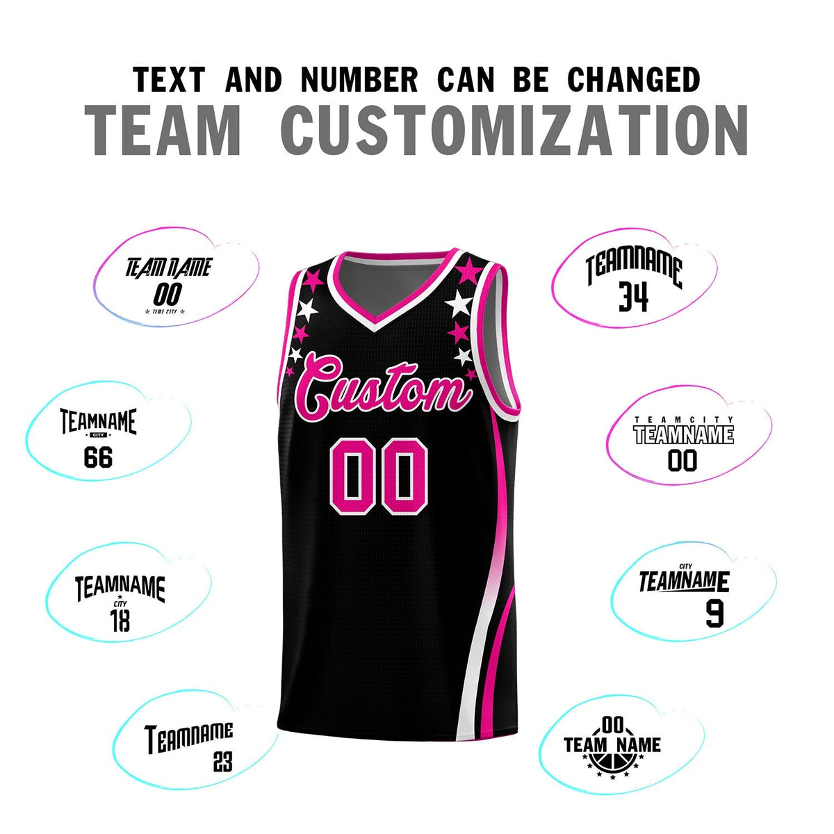 Custom Black Shoulders Star Pattern Side Color Block Sports Uniform Basketball Jersey|KXKSHOP