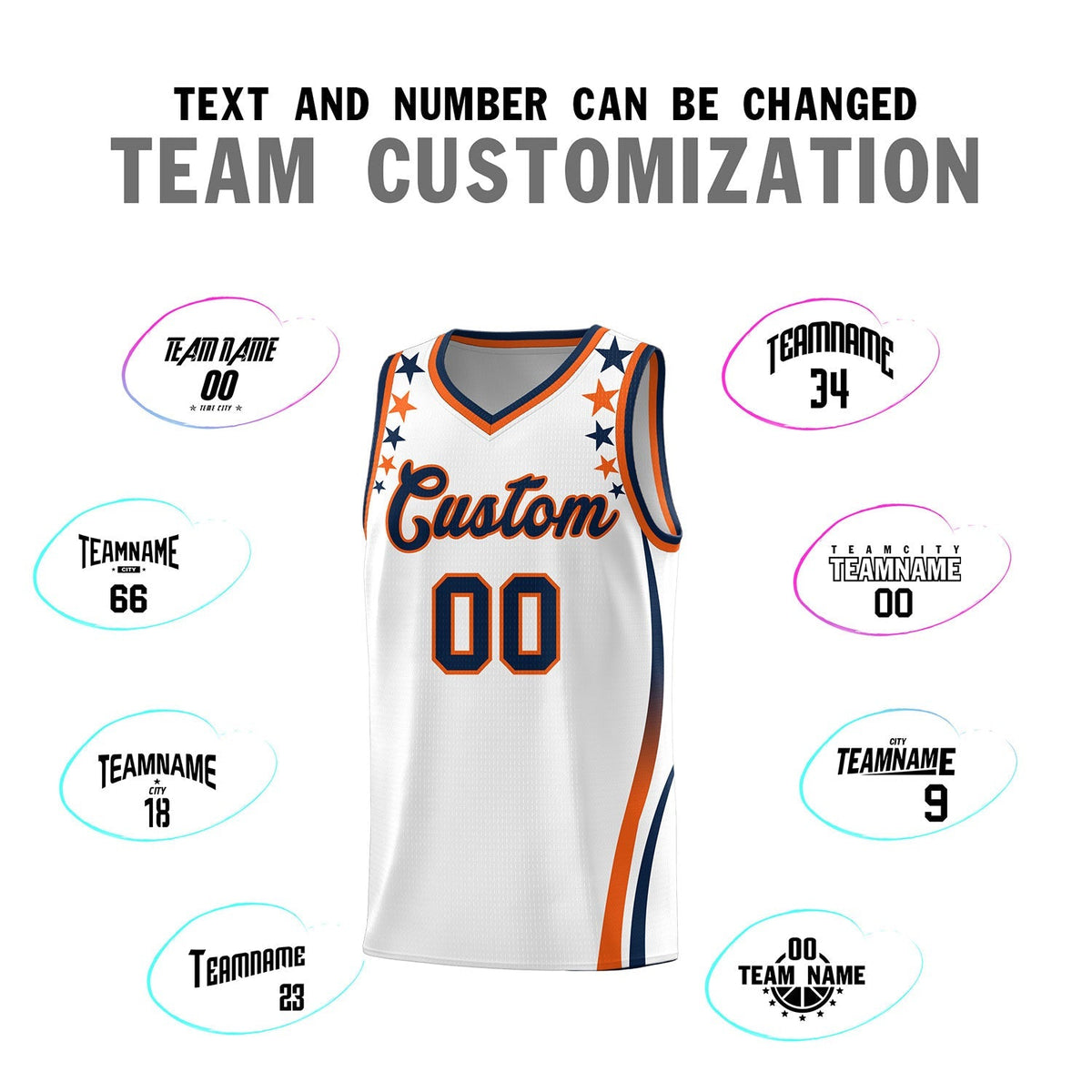 Custom White Shoulders Star Pattern Side Color Block Sports Uniform Basketball Jersey|KXKSHOP
