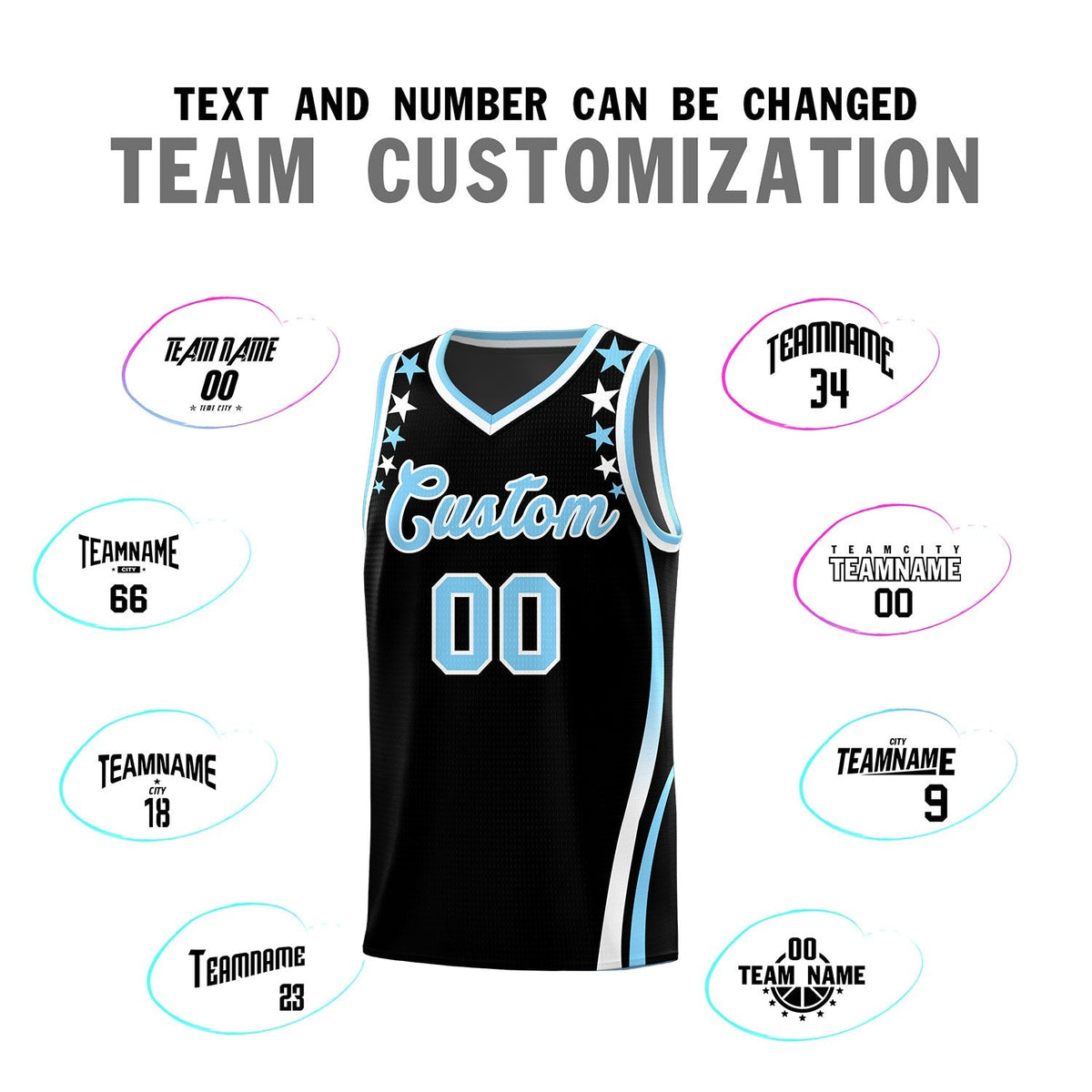 Custom Black Shoulders Star Pattern Side Color Block Sports Uniform Basketball Jersey|KXKSHOP