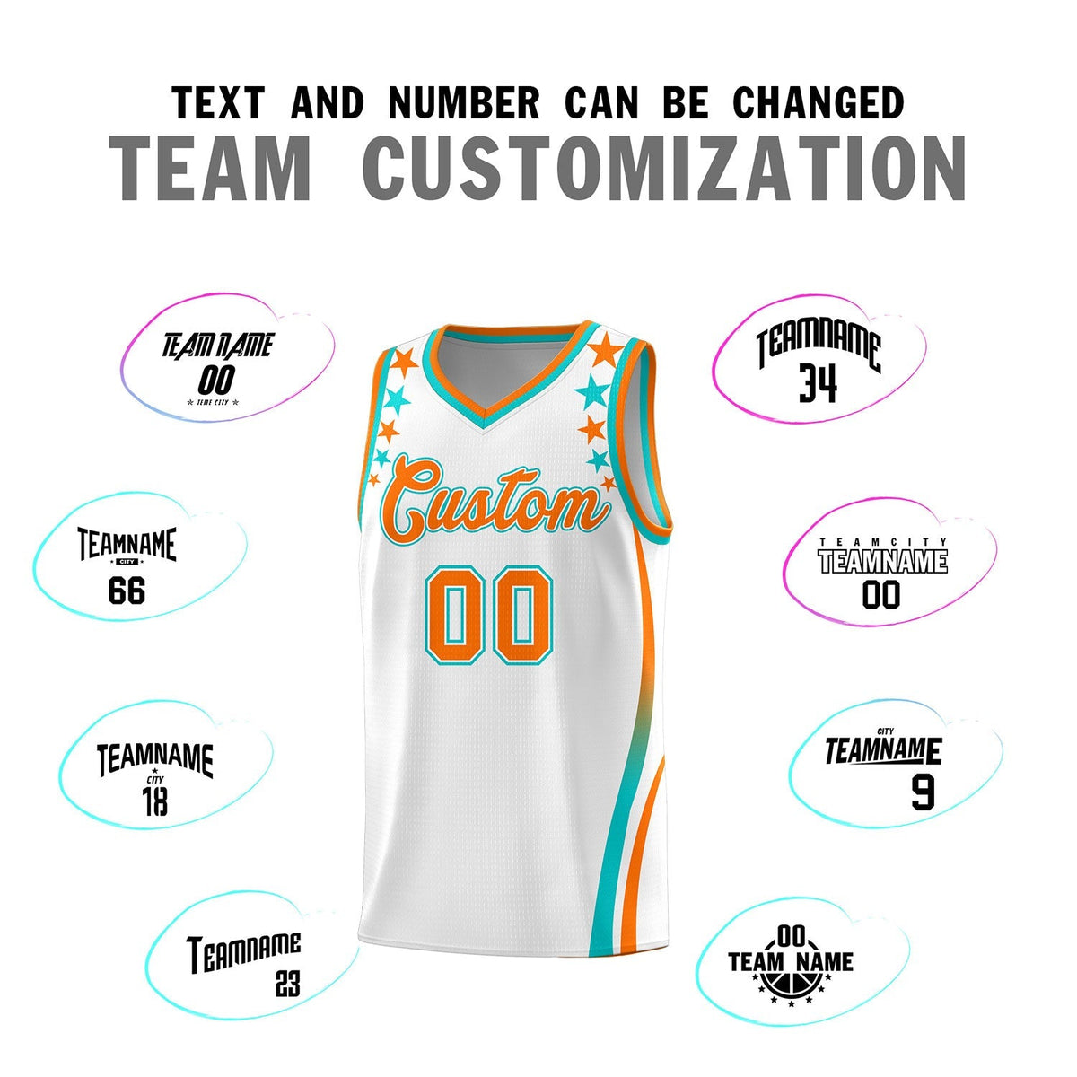 Custom White Shoulders Star Pattern Side Color Block Sports Uniform Basketball Jersey|KXKSHOP
