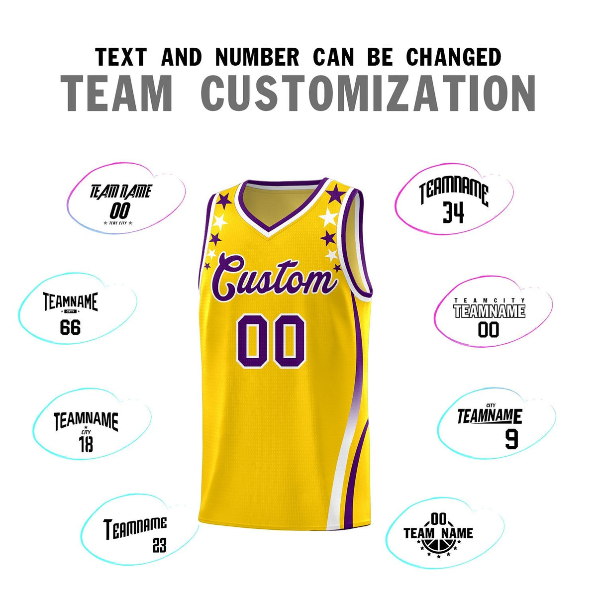 Custom Gold Shoulders Star Pattern Side Color Block Sports Uniform Basketball Jersey|KXKSHOP