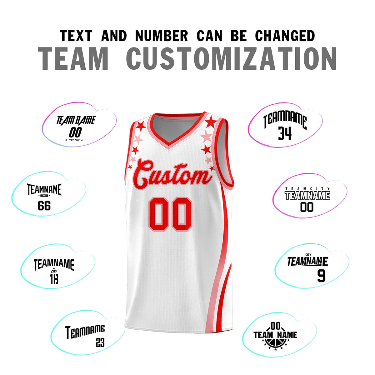 Custom White Shoulders Star Pattern Side Color Block Sports Uniform Basketball Jersey|KXKSHOP
