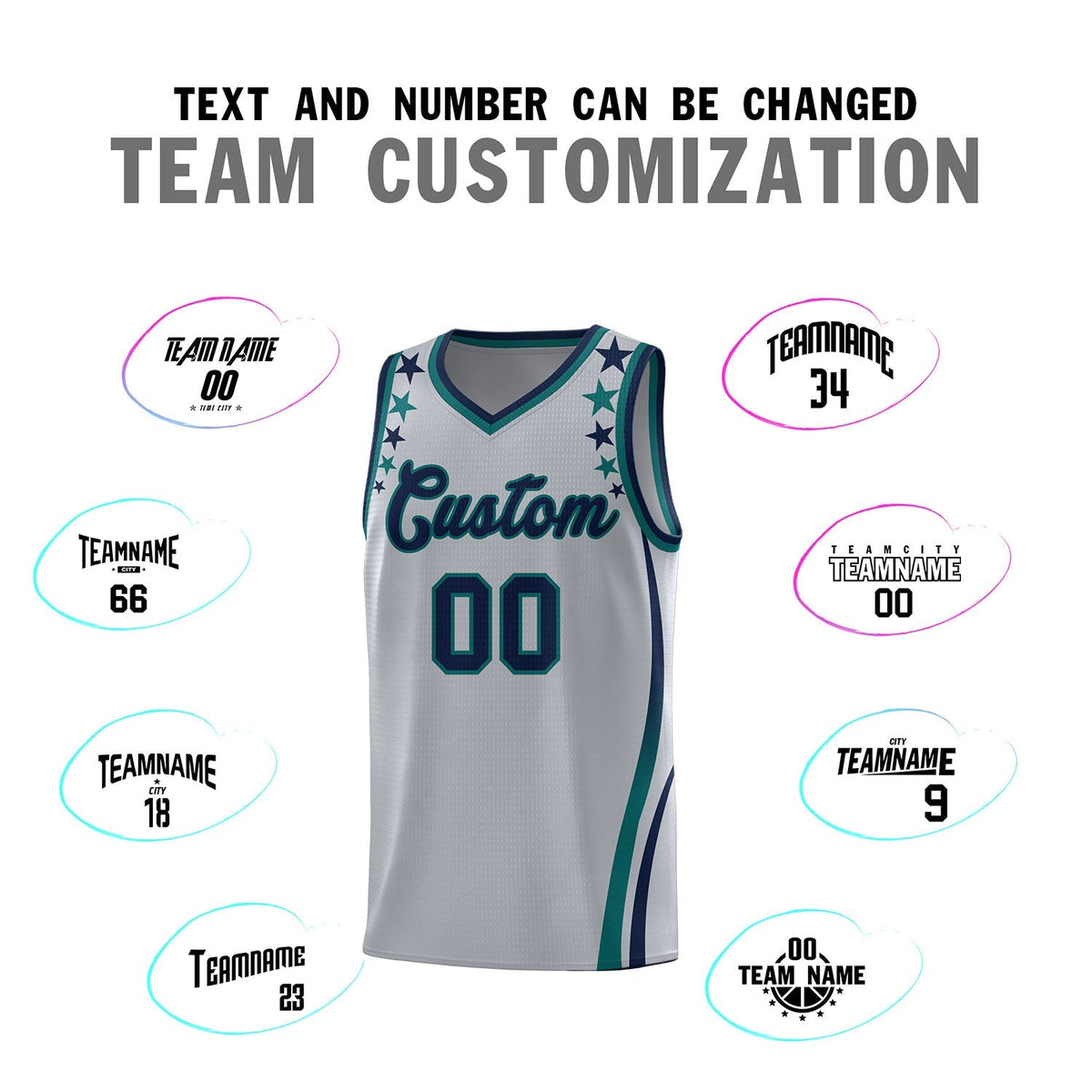 Custom Gray Shoulders Star Pattern Side Color Block Sports Uniform Basketball Jersey|KXKSHOP