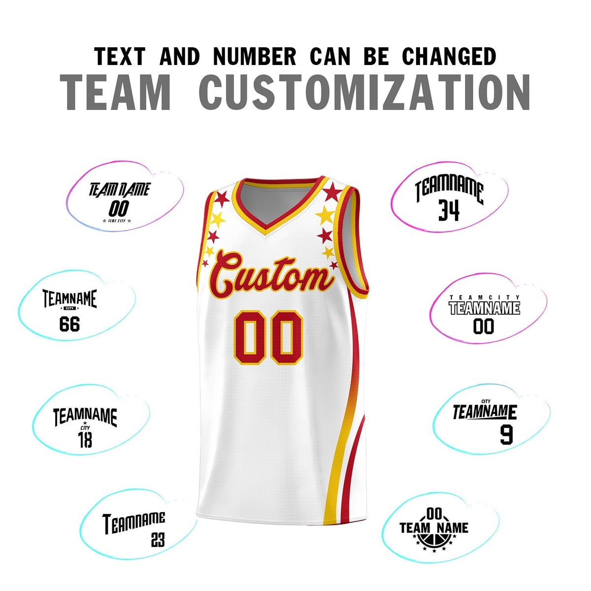 Custom White Shoulders Star Pattern Side Color Block Sports Uniform Basketball Jersey|KXKSHOP