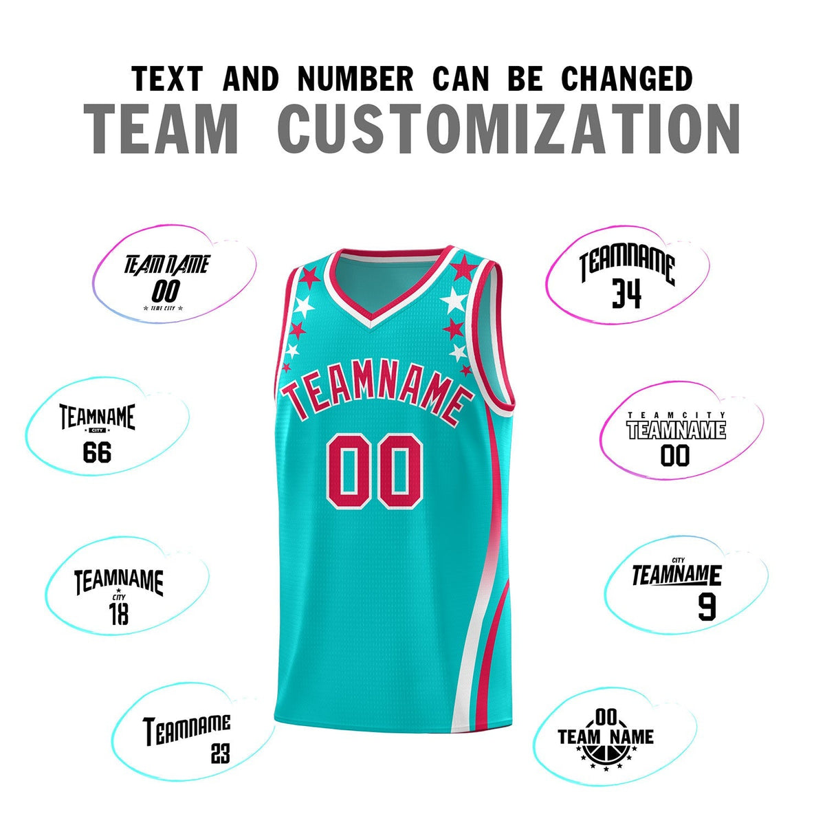 Custom Sky Blue Shoulders Star Pattern Side Color Block Sports Uniform Basketball Jersey|KXKSHOP