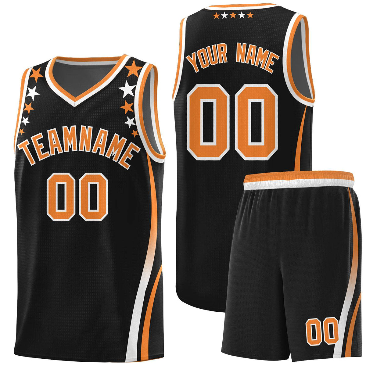 Custom Black Shoulders Star Pattern Side Color Block Sports Uniform Basketball Jersey|KXKSHOP