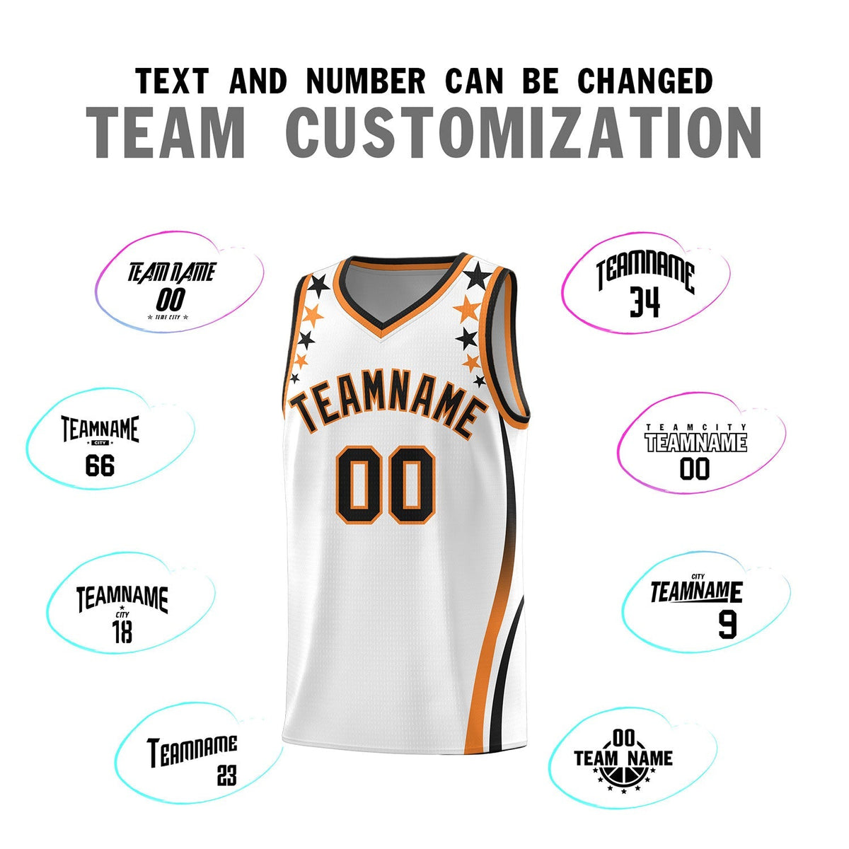 Custom White Shoulders Star Pattern Side Color Block Sports Uniform Basketball Jersey|KXKSHOP