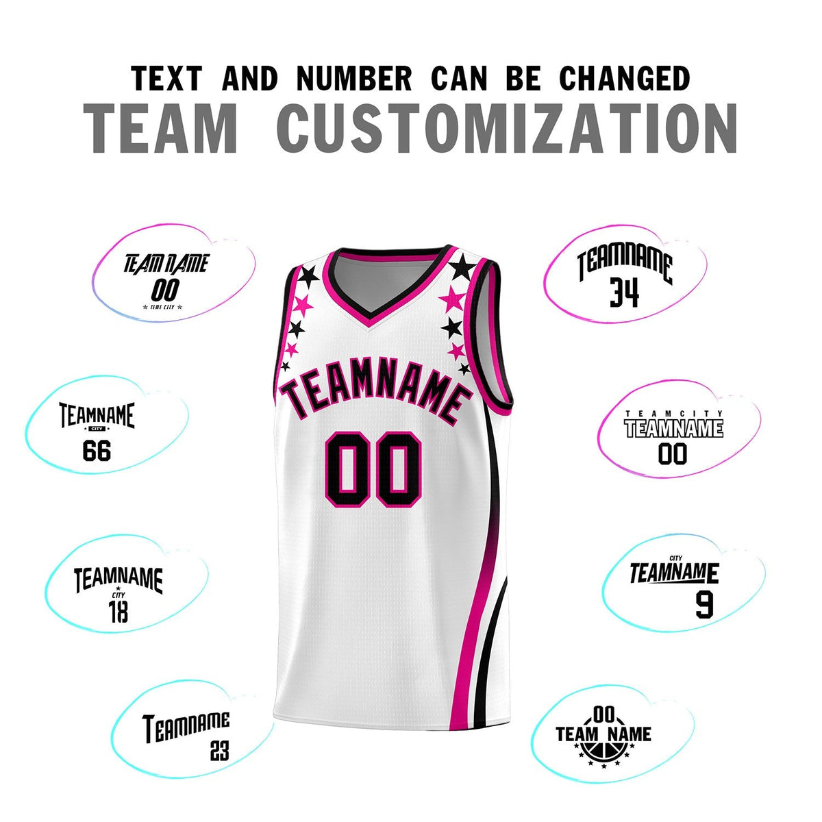 Custom White Shoulders Star Pattern Side Color Block Sports Uniform Basketball Jersey|KXKSHOP