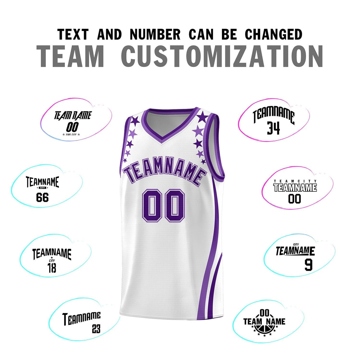 Custom White Shoulders Star Pattern Side Color Block Sports Uniform Basketball Jersey|KXKSHOP