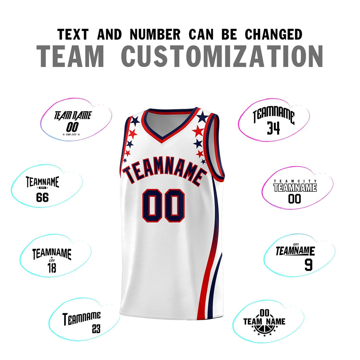 Custom White Shoulders Star Pattern Side Color Block Sports Uniform Basketball Jersey|KXKSHOP
