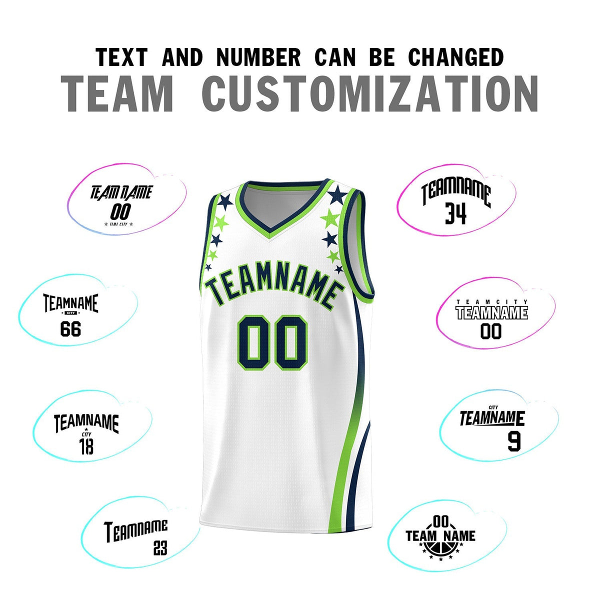 Custom White Shoulders Star Pattern Side Color Block Sports Uniform Basketball Jersey|KXKSHOP