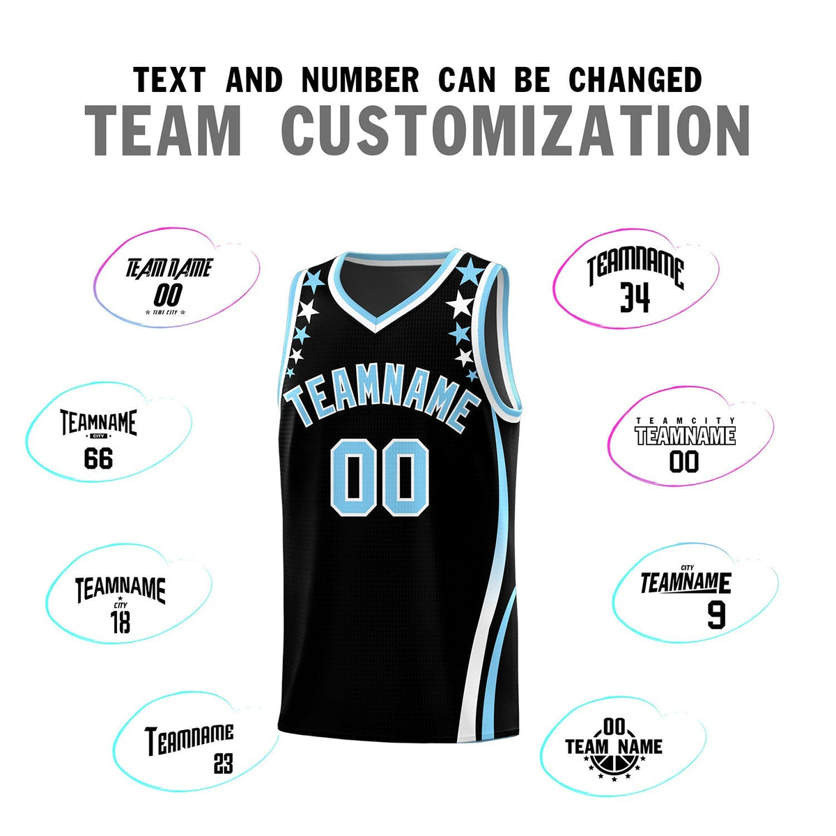 Custom Black Shoulders Star Pattern Side Color Block Sports Uniform Basketball Jersey|KXKSHOP