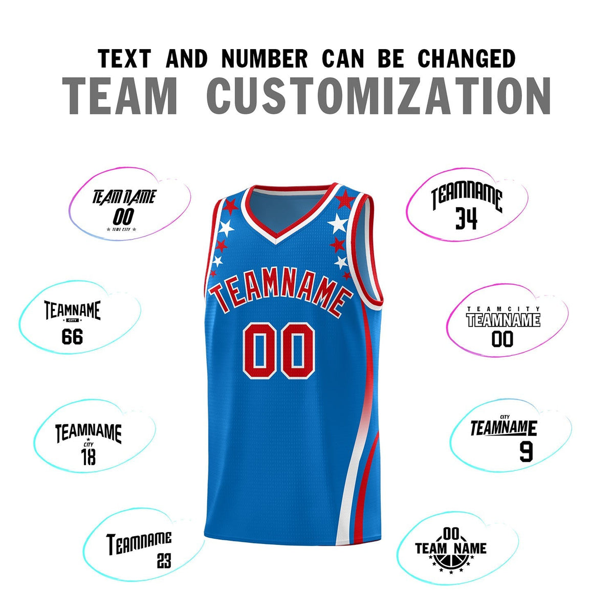 Custom Royal Shoulders Star Pattern Side Color Block Sports Uniform Basketball Jersey|KXKSHOP