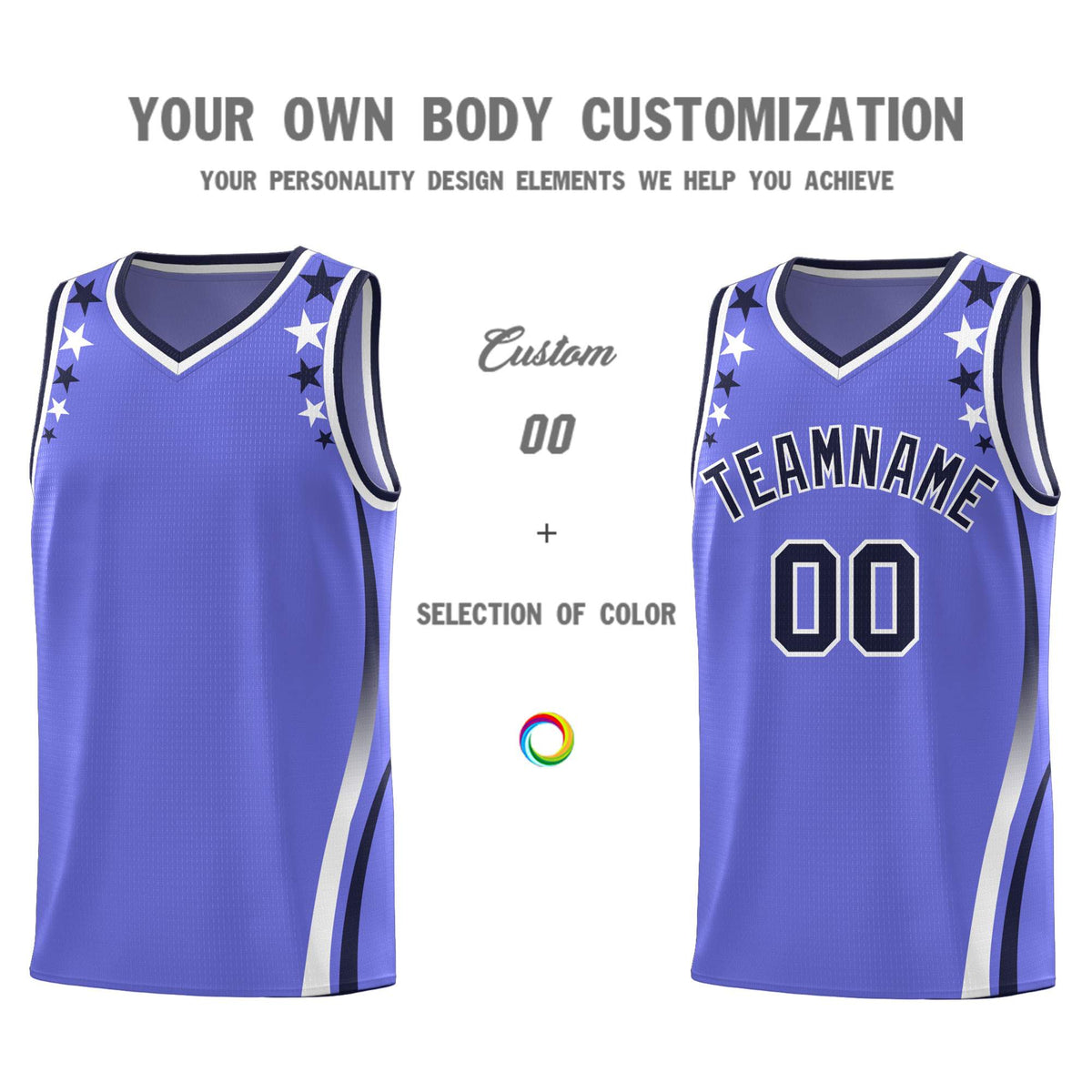 Custom Purple Shoulders Star Pattern Side Color Block Sports Uniform Basketball Jersey|KXKSHOP