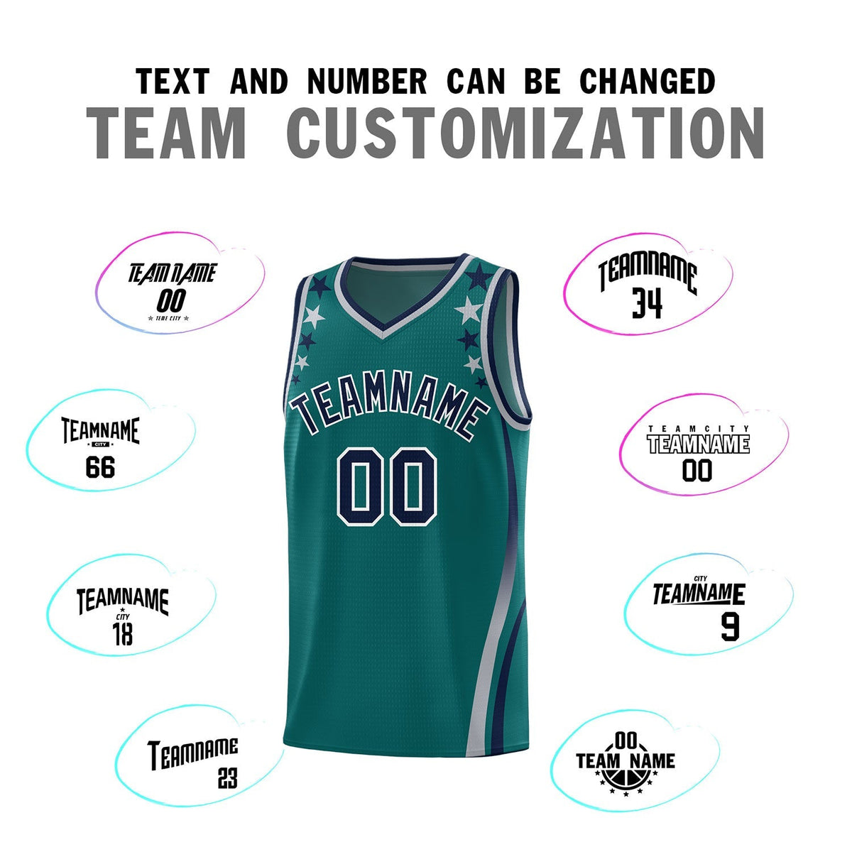 Custom Aqua Shoulders Star Pattern Side Color Block Sports Uniform Basketball Jersey|KXKSHOP