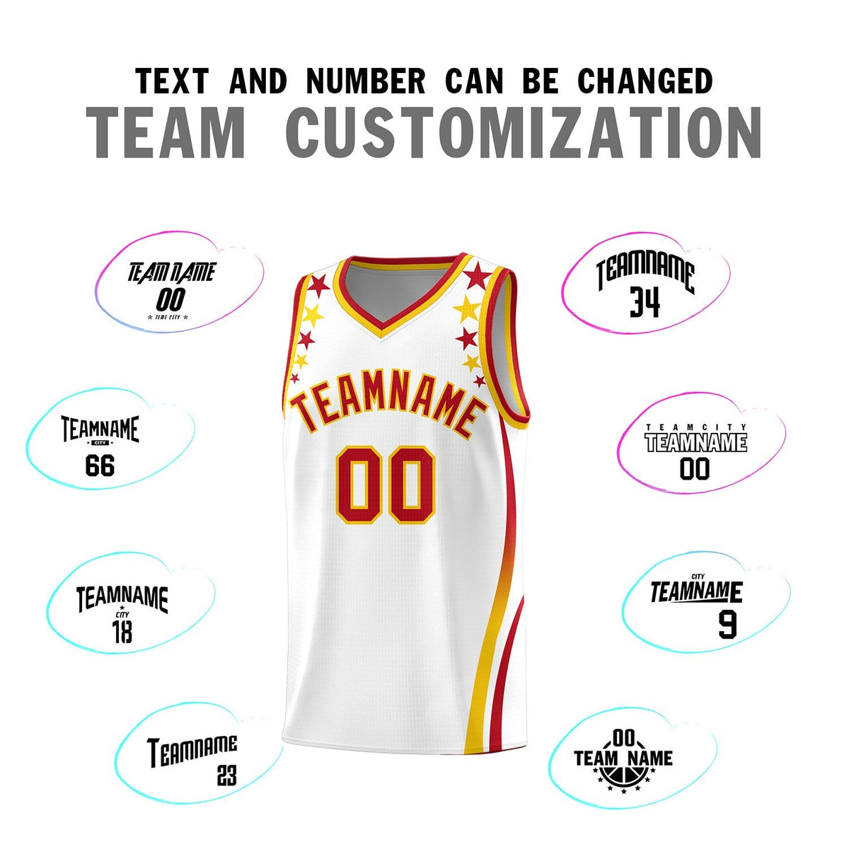 Custom White Shoulders Star Pattern Side Color Block Sports Uniform Basketball Jersey|KXKSHOP
