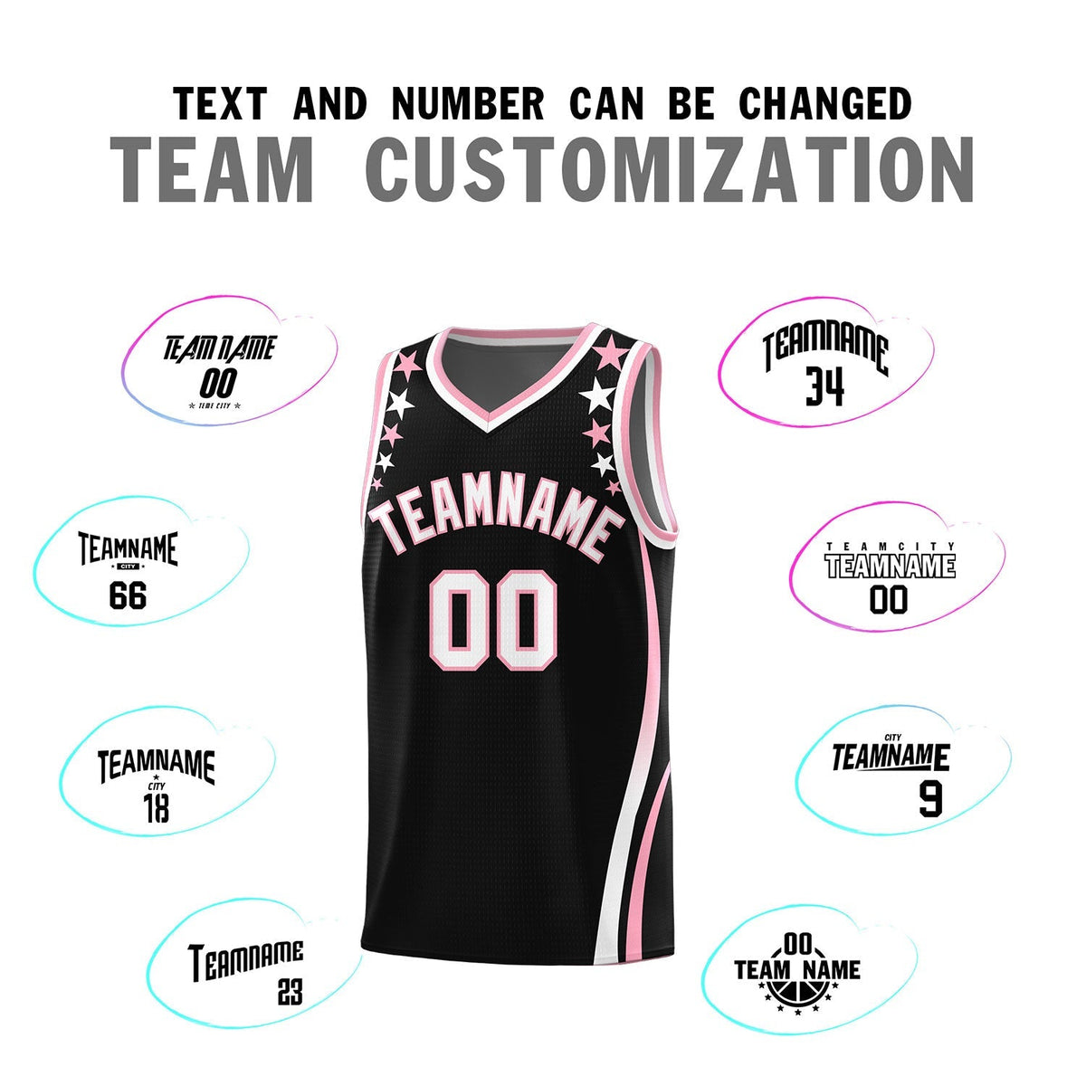 Custom Black Shoulders Star Pattern Side Color Block Sports Uniform Basketball Jersey|KXKSHOP