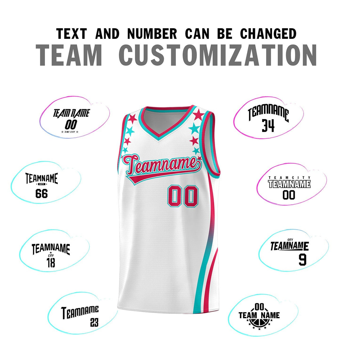 Custom White Shoulders Star Pattern Side Color Block Sports Uniform Basketball Jersey|KXKSHOP