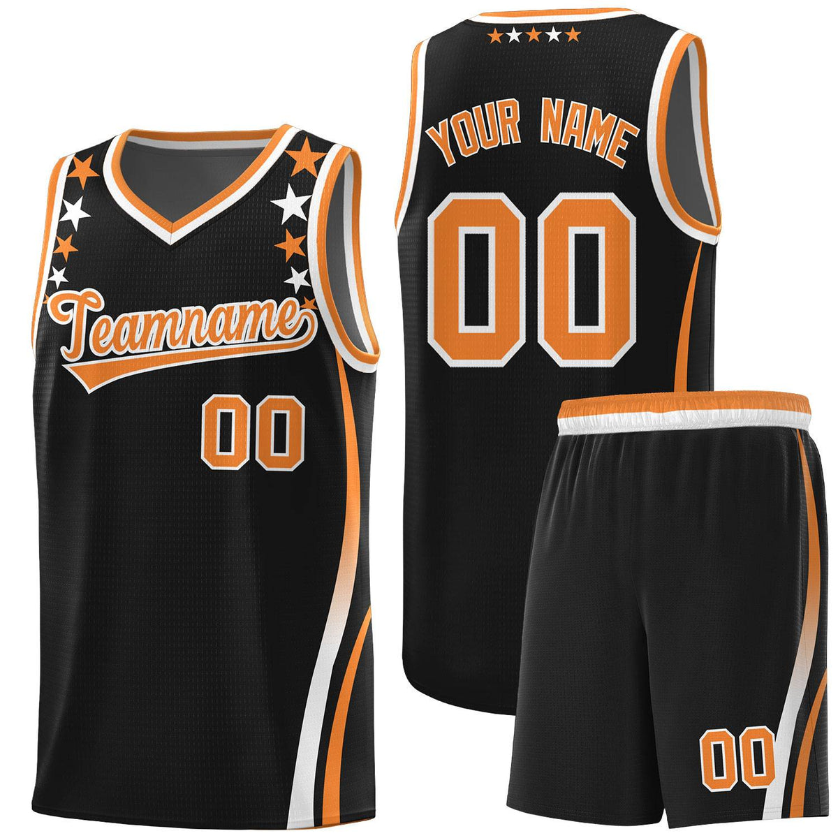 Custom Black Shoulders Star Pattern Side Color Block Sports Uniform Basketball Jersey|KXKSHOP