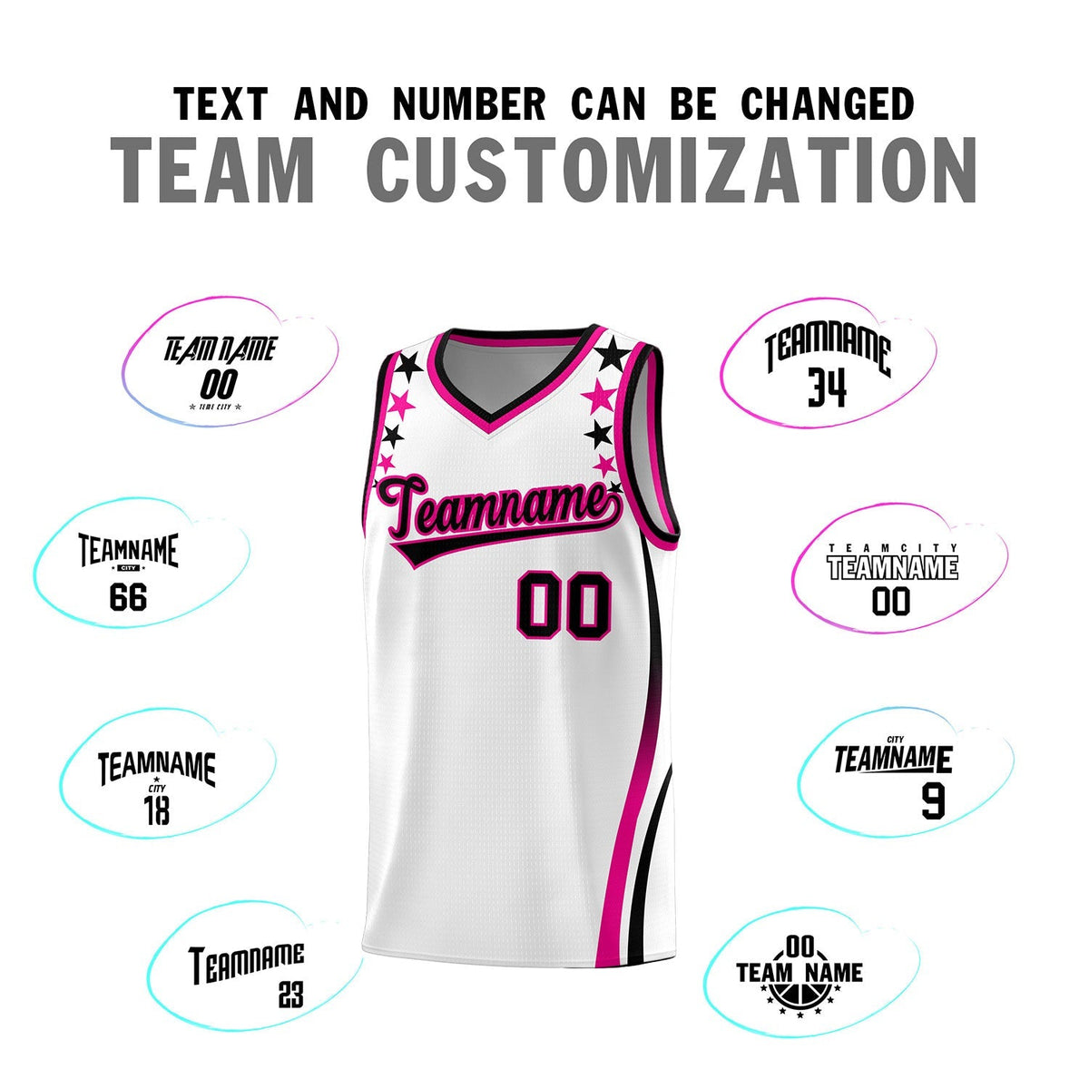Custom White Shoulders Star Pattern Side Color Block Sports Uniform Basketball Jersey|KXKSHOP