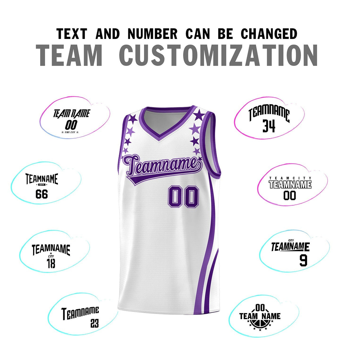 Custom White Shoulders Star Pattern Side Color Block Sports Uniform Basketball Jersey|KXKSHOP