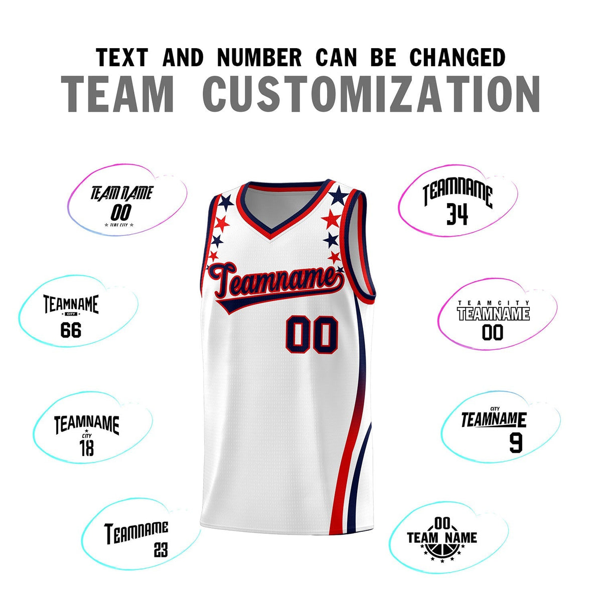 Custom White Shoulders Star Pattern Side Color Block Sports Uniform Basketball Jersey|KXKSHOP