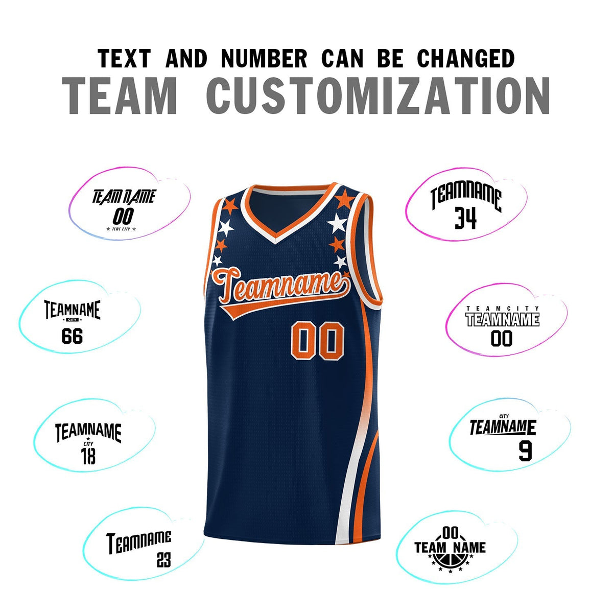 Custom Navy Shoulders Star Pattern Side Color Block Sports Uniform Basketball Jersey|KXKSHOP