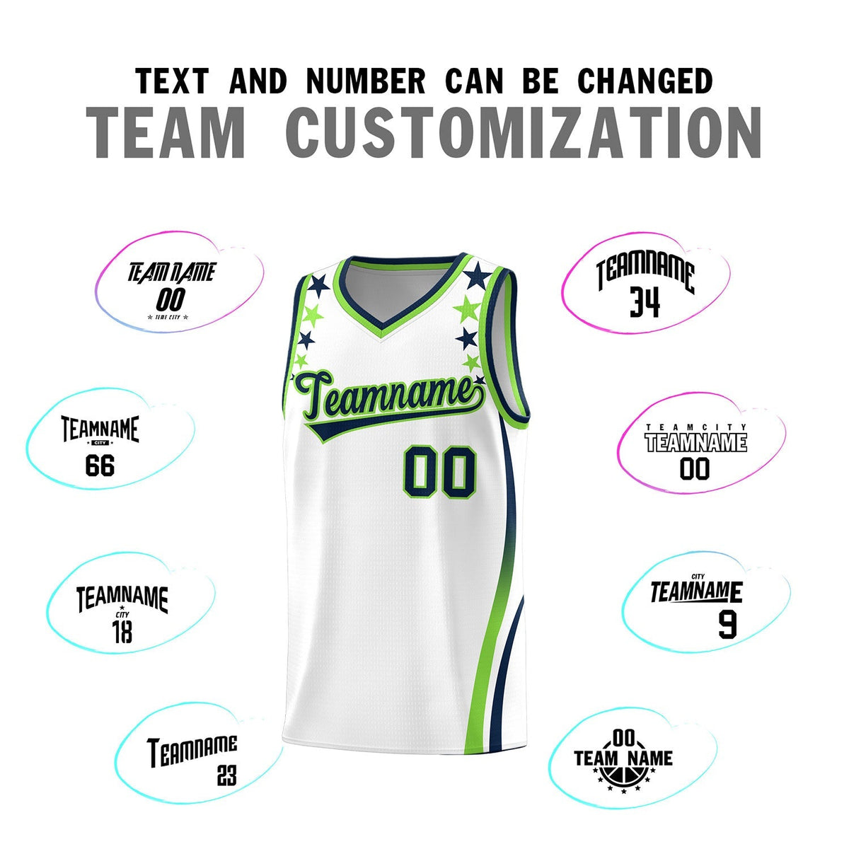 Custom White Shoulders Star Pattern Side Color Block Sports Uniform Basketball Jersey|KXKSHOP