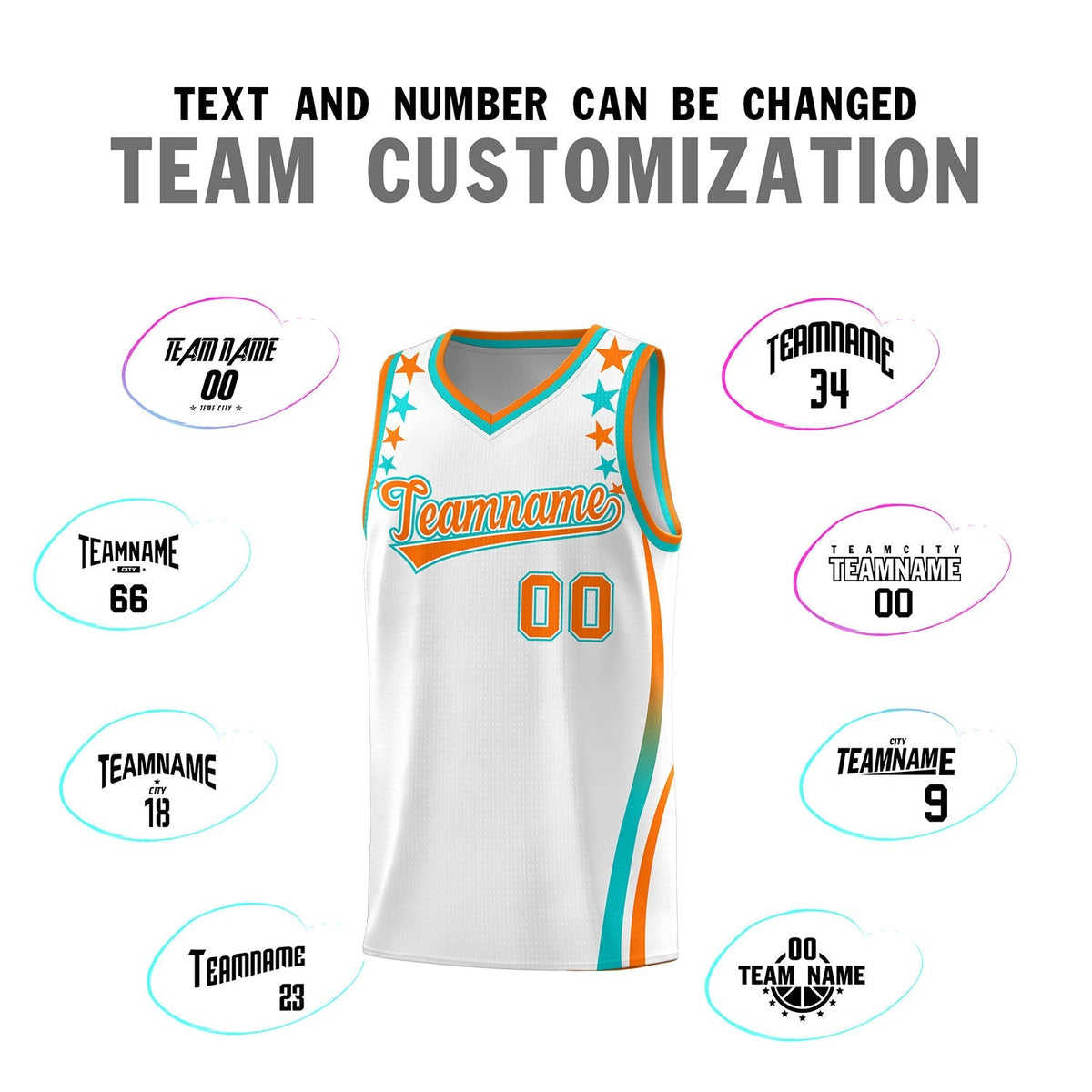 Custom White Shoulders Star Pattern Side Color Block Sports Uniform Basketball Jersey|KXKSHOP