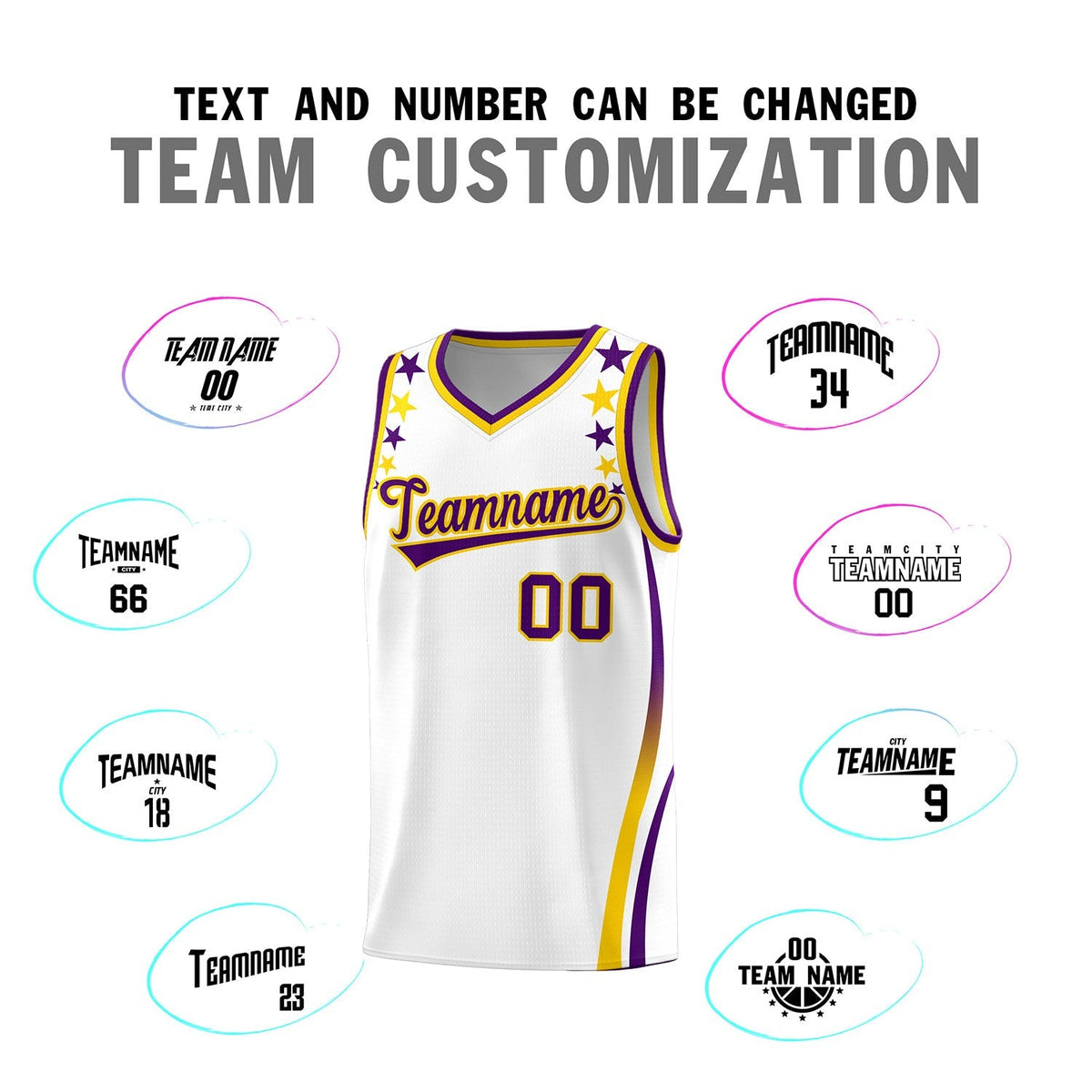 Custom White Shoulders Star Pattern Side Color Block Sports Uniform Basketball Jersey|KXKSHOP