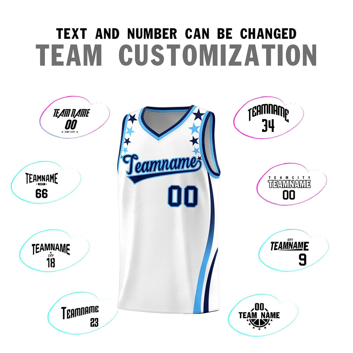 Custom White Shoulders Star Pattern Side Color Block Sports Uniform Basketball Jersey|KXKSHOP